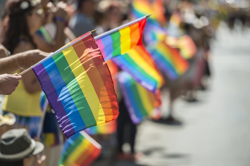 Pride Flags at a Parade